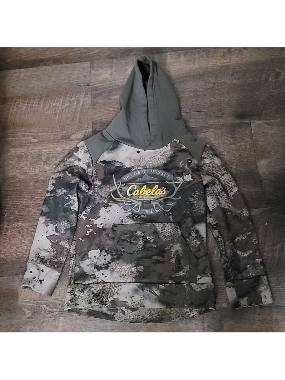 Cabela's Big Game Hunter Camo Hoodie Sz Large